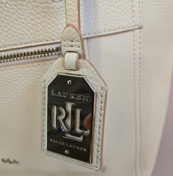 Ralph Lauren White Leather Tote Bag #129 - Picture 4 of 10